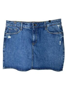Old Navy Denim Mini Skirt Size 14 Blue Distressed